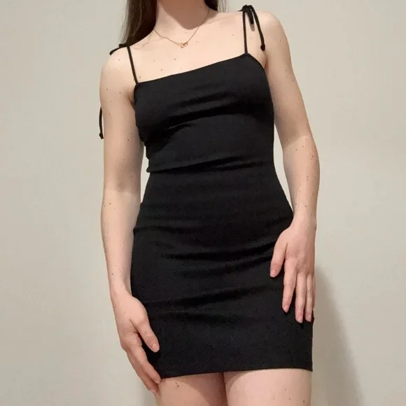 urban outfitters black bodycon dress Urban Outfitters Womens Black Cinched Bodycon Sleeveless Mini Dress Size XS